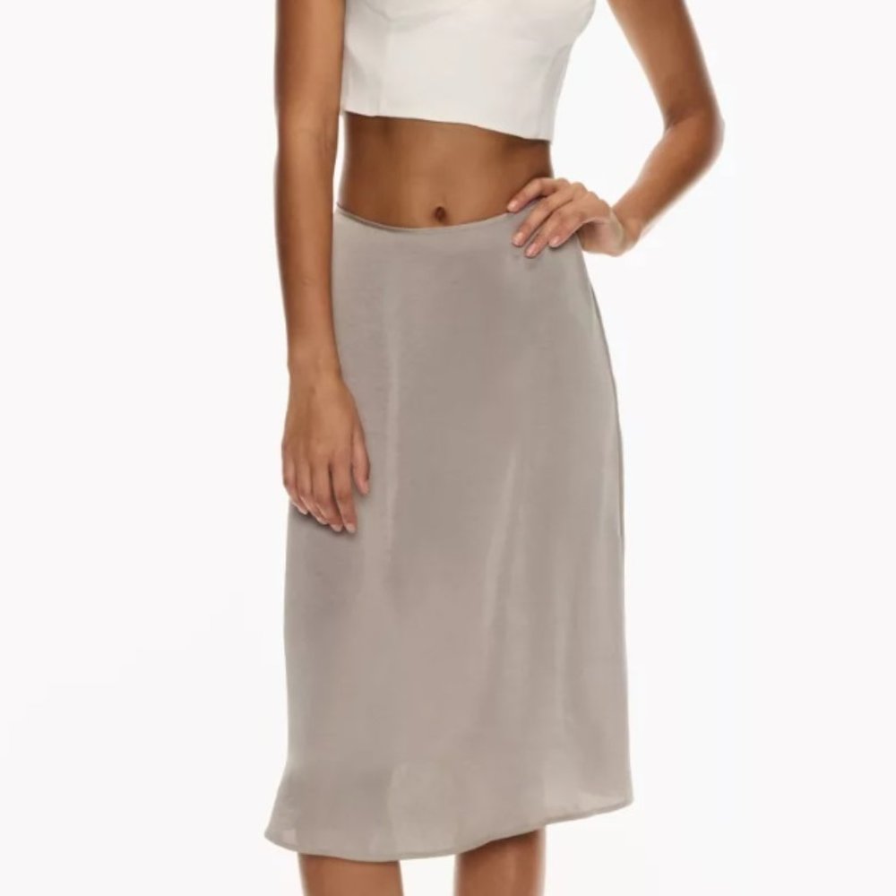 Movement Skirt Satin midi slip skirt